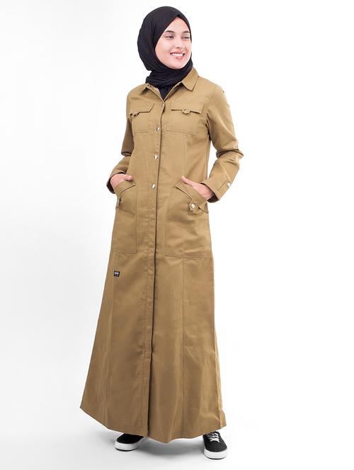 solid a-line cloaks & abaya - 16511528 - Standard Image - 1