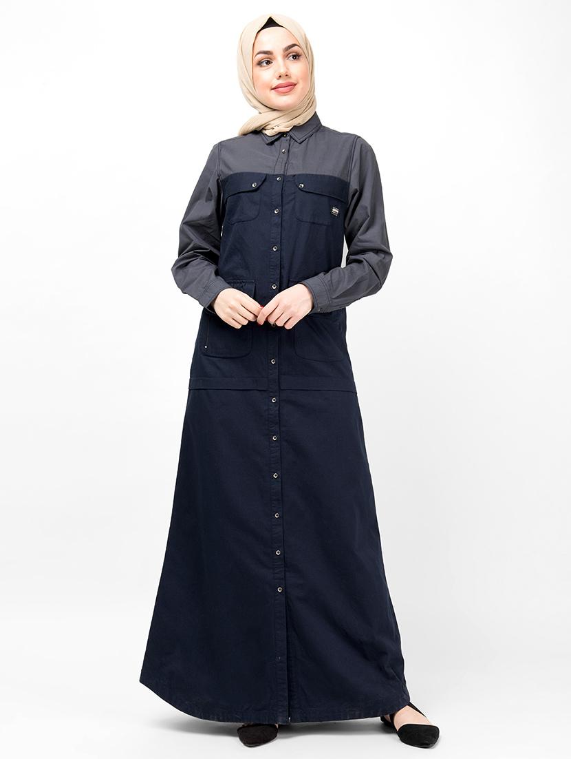 solid a-line cloaks & abaya - 16511733 - Zoom Image - 1