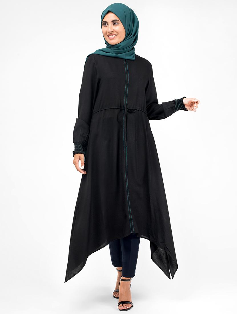 drawstring ruched asymmetric hijab dress - 16512917 - Zoom Image - 1