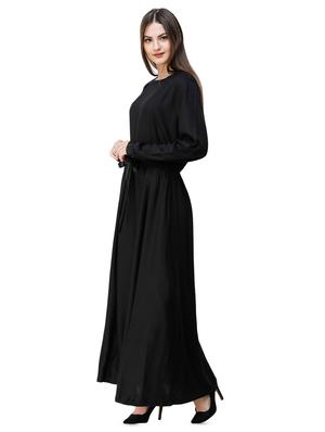 drawstring round neck maxi dress - 16512928 - Standard Image - 3