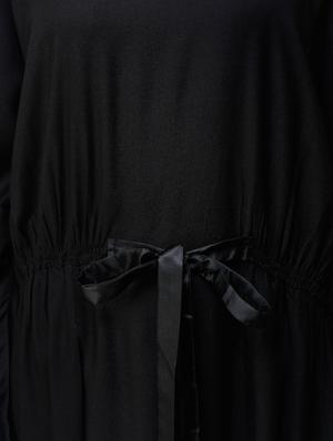 drawstring round neck maxi dress - 16512928 - Standard Image - 5