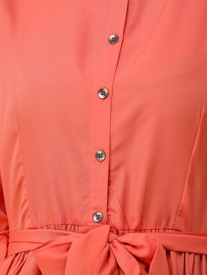 tie knot button up hijab dress - 16512956 - Standard Image - 5
