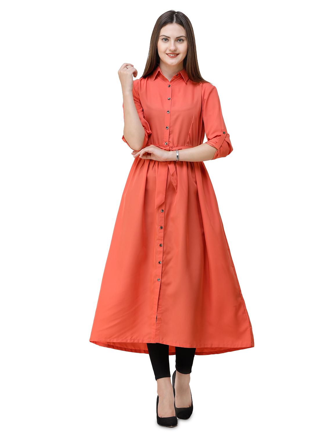 tie knot button up hijab dress - 16512956 - Zoom Image - 1