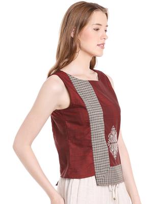 round neck asymmetric top - 16513061 - Standard Image - 2