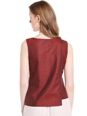 round neck asymmetric top - 16513061 - Standard Image - 3