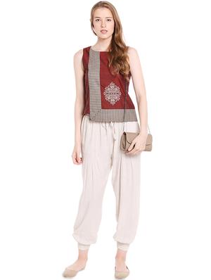 round neck asymmetric top - 16513061 - Standard Image - 4