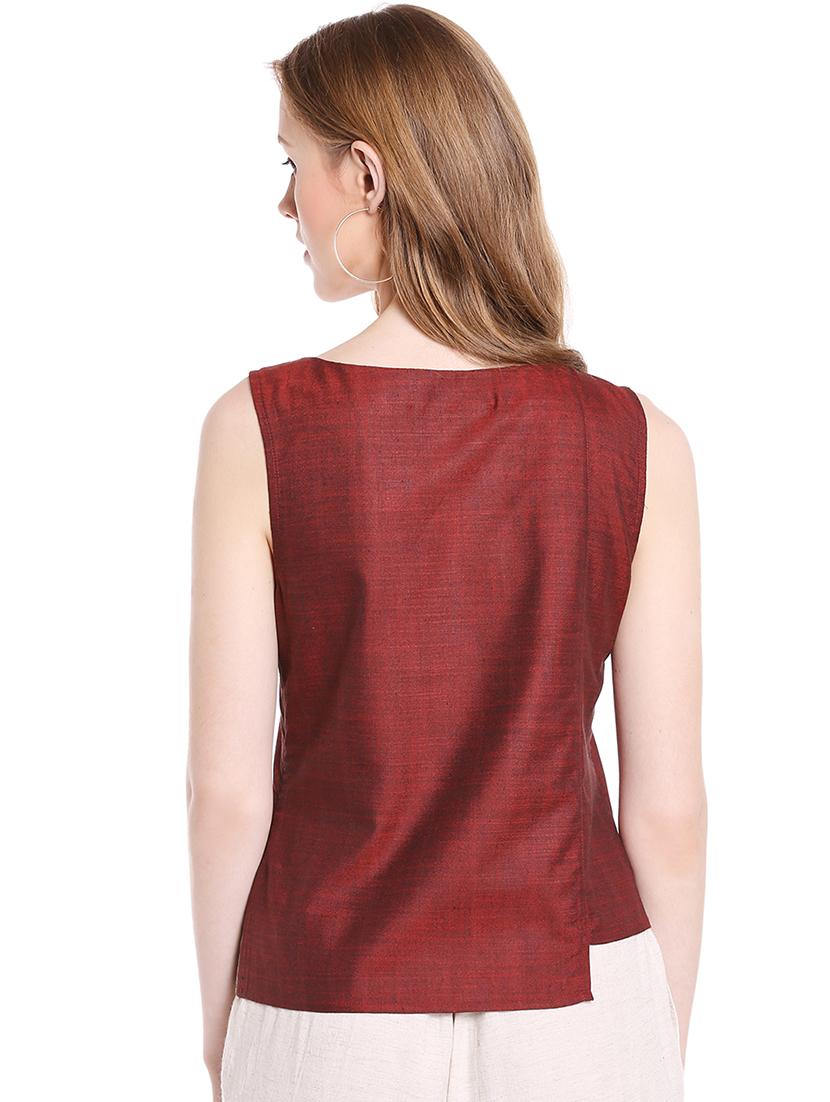 round neck asymmetric top - 16513061 - Zoom Image - 3