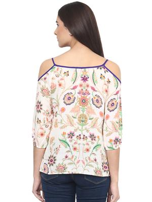 cold shoulder printed top - 16513064 - Standard Image - 3