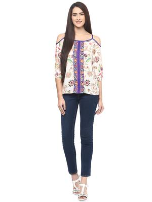 cold shoulder printed top - 16513064 - Standard Image - 4
