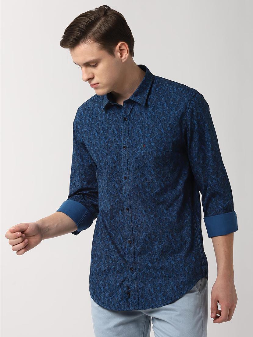 blue printed casual shirt - 16513136 - Zoom Image - 1