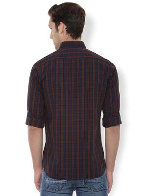 navy blue checkered casual shirt - 16513173 - Standard Image - 2