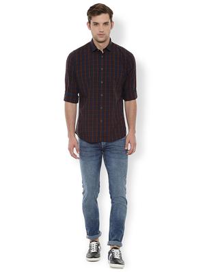 navy blue checkered casual shirt - 16513173 - Standard Image - 3