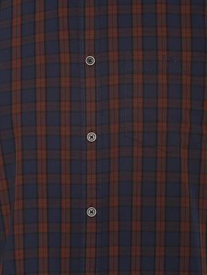 navy blue checkered casual shirt - 16513173 - Standard Image - 4