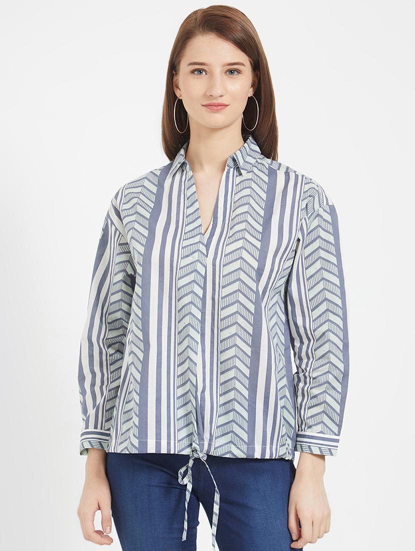 tie knot detail long sleeved top - 16513182 - Zoom Image - 1