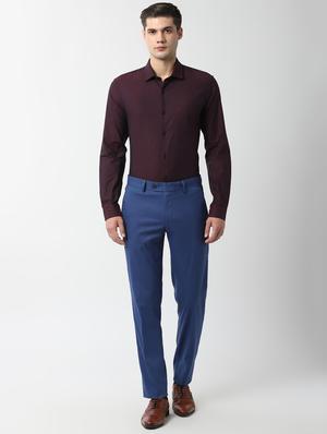 maroon self design formal shirt - 16513272 - Standard Image - 4