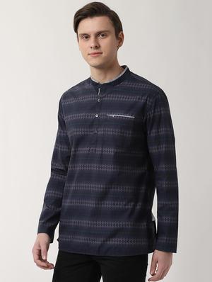 blue printed short kurta - 16513291 - Standard Image - 2