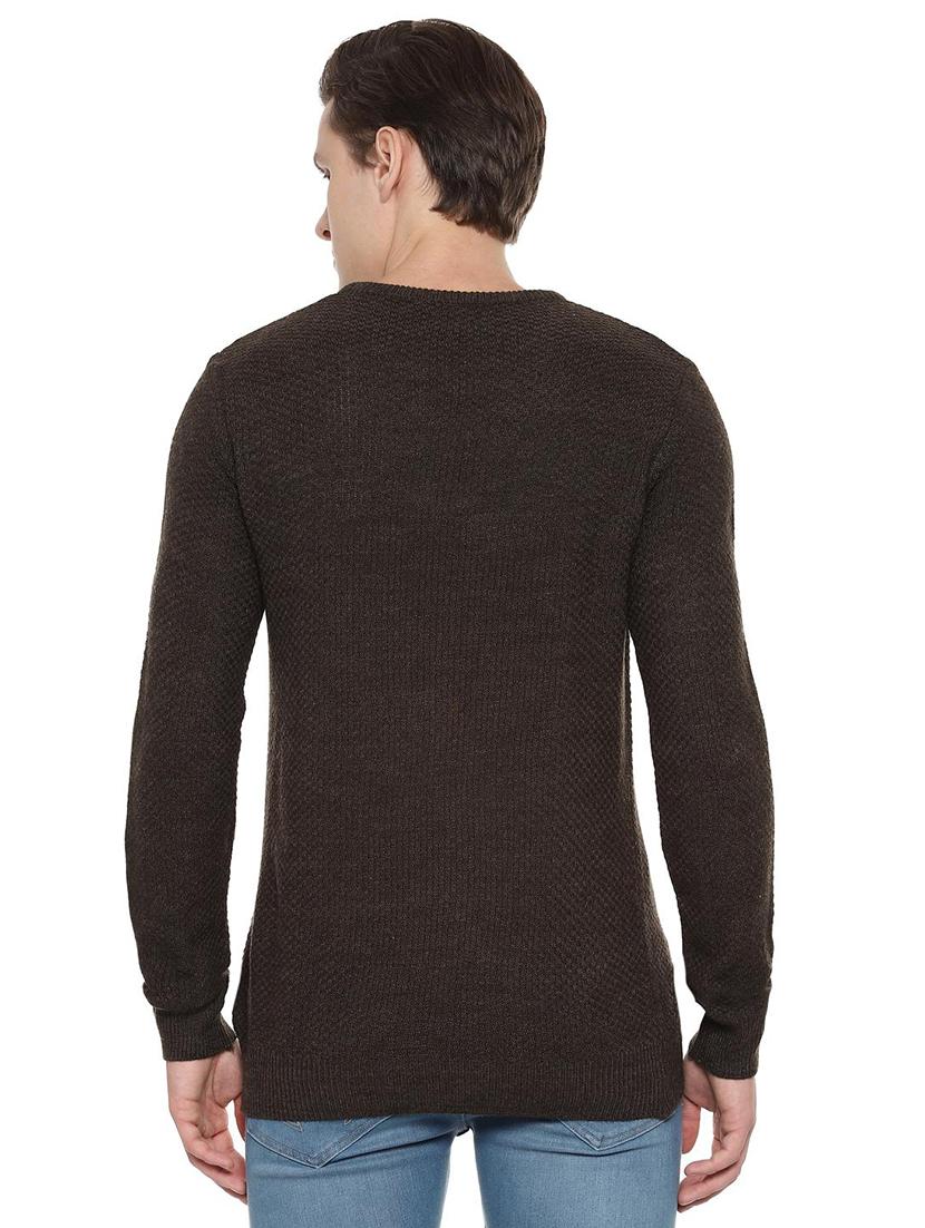 brown self design pullover - 16513297 - Zoom Image - 2
