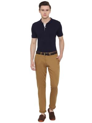 brown solid chinos - 16513361 - Standard Image - 3