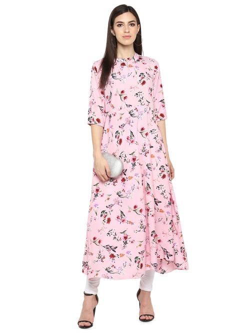 floral a-line ethnic dress - 16513443 - Standard Image - 1