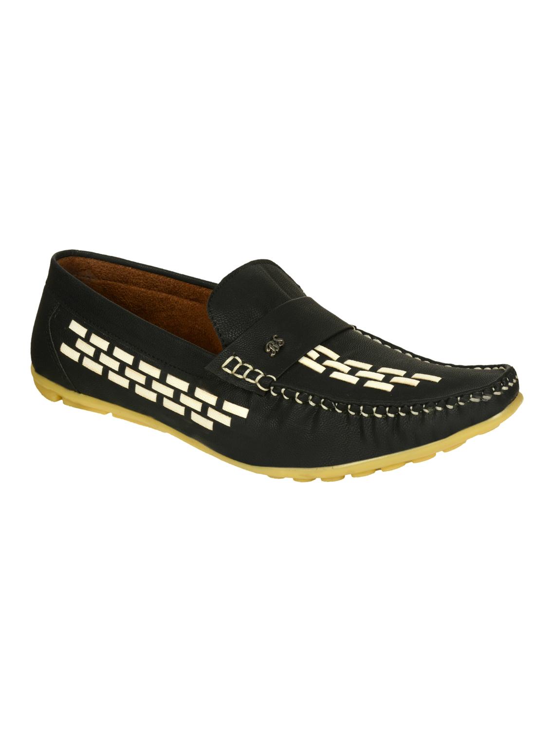 shoes kingdom black leatherette slip on loafers - 16513486 - Zoom Image - 1