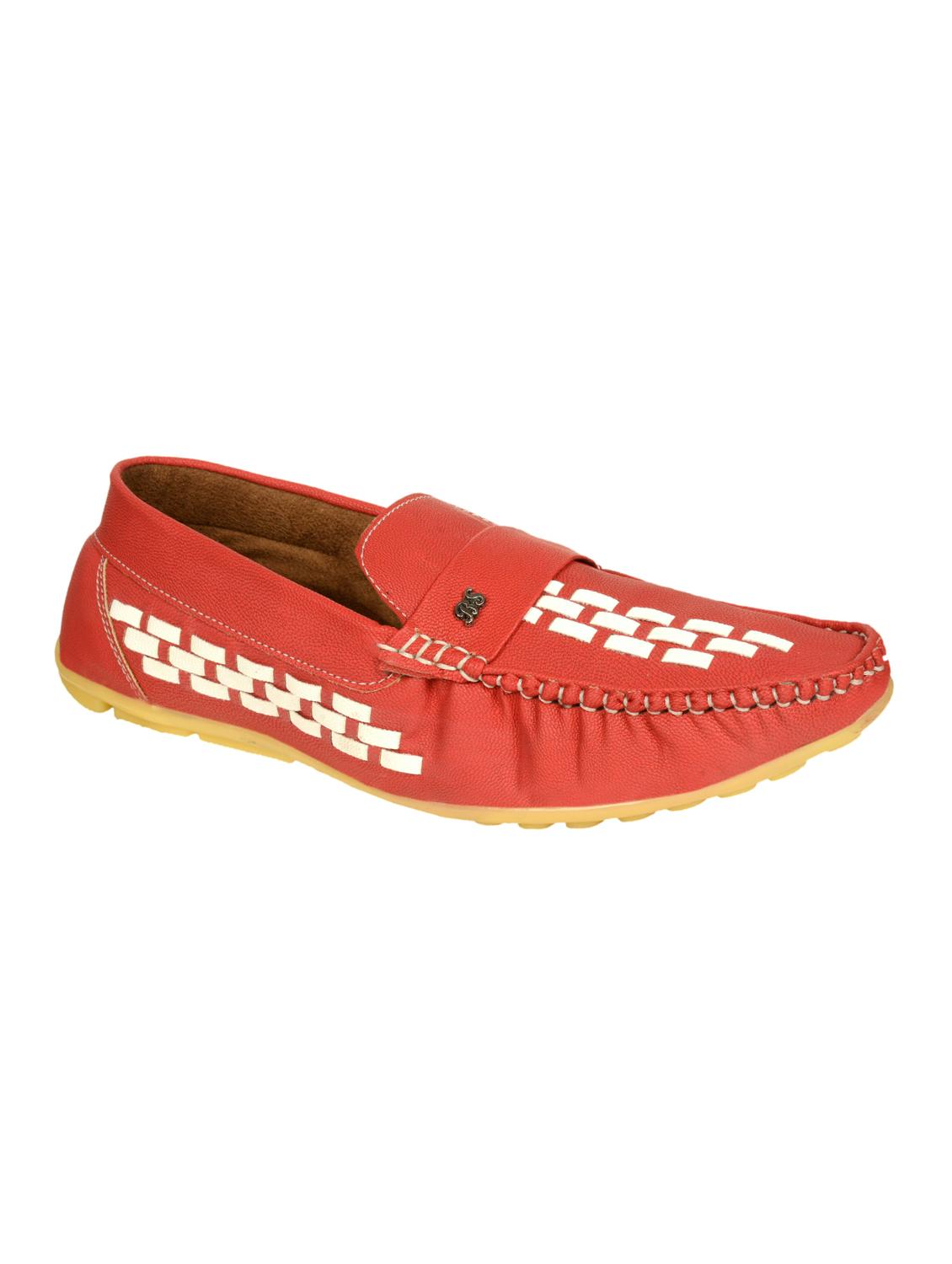 shoes kingdom red leatherette slip on loafers - 16513487 - Zoom Image - 1