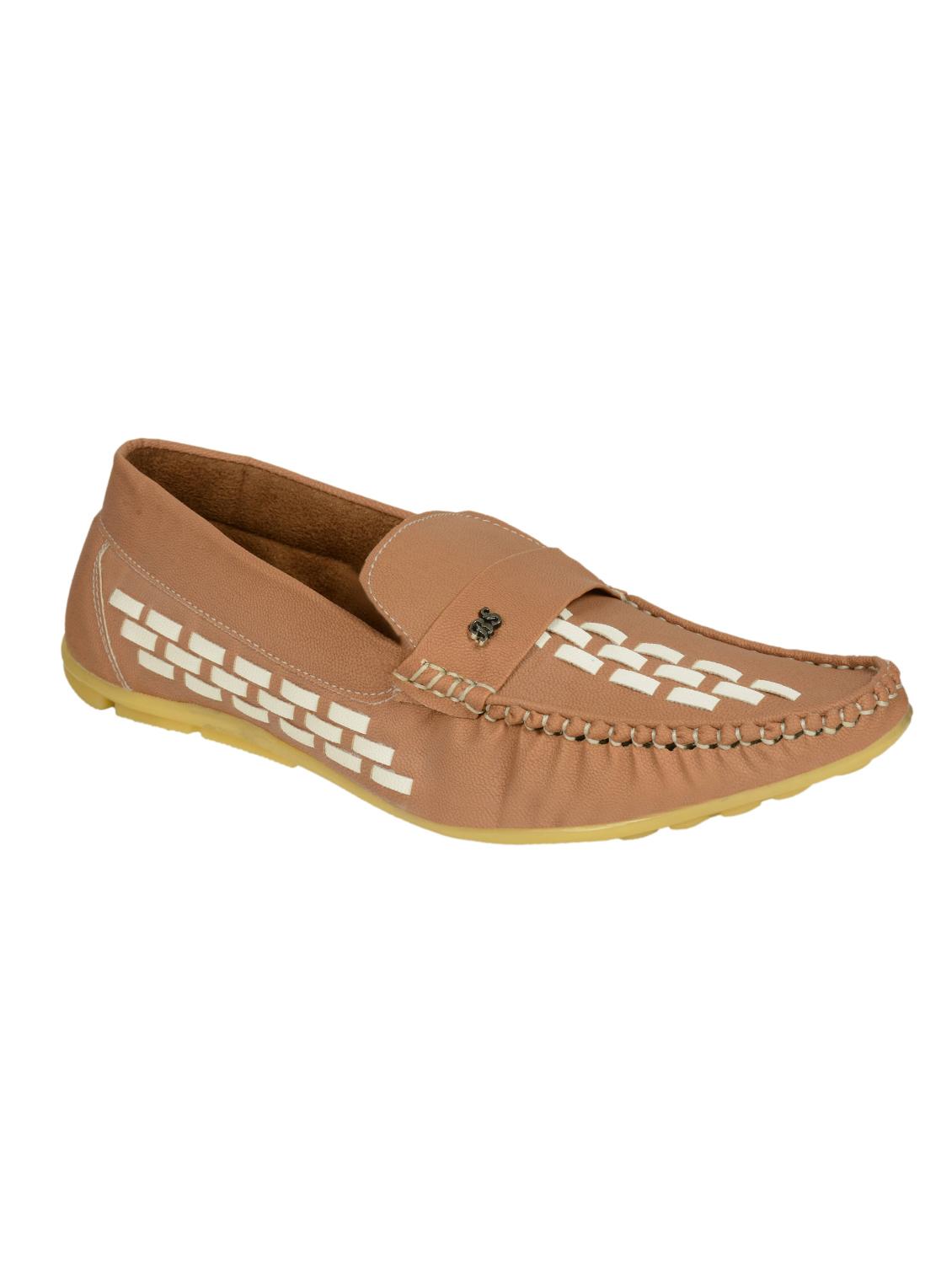 shoes kingdom beige leatherette slip on loafers - 16513489 - Zoom Image - 1