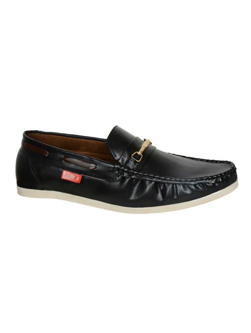 shoes kingdom black leatherette slip on loafers - 16513490 - Standard Image - 1