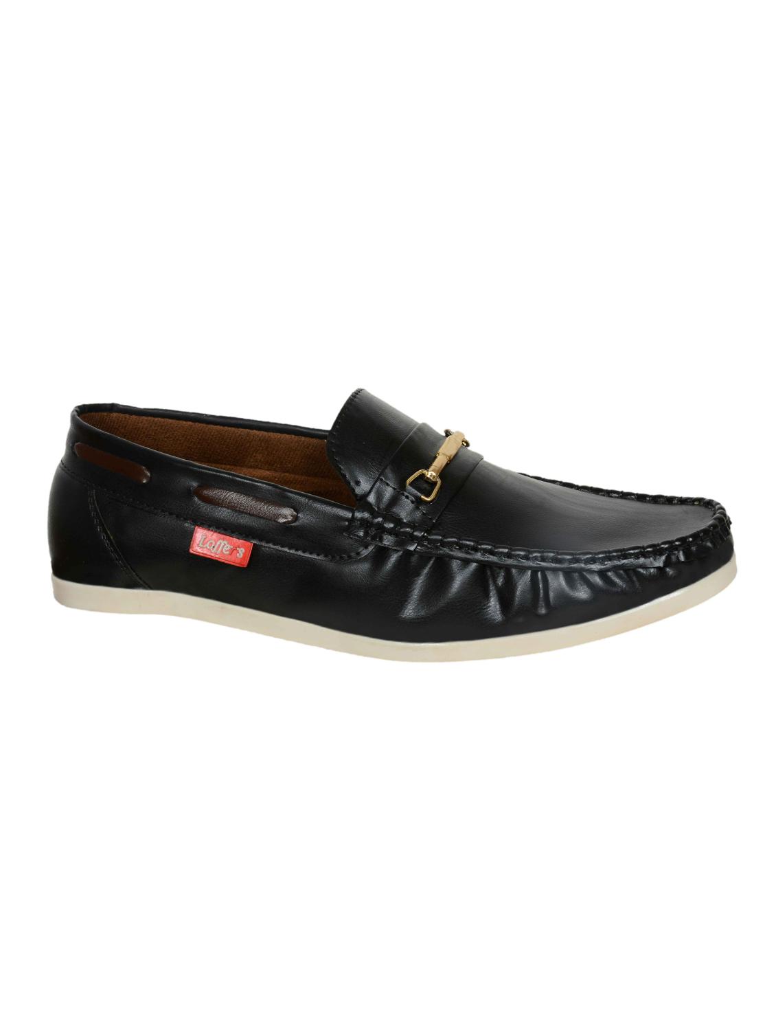 shoes kingdom black leatherette slip on loafers - 16513490 - Zoom Image - 1