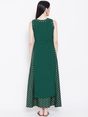 foil printed a-line layered kurta - 16514761 - Standard Image - 3