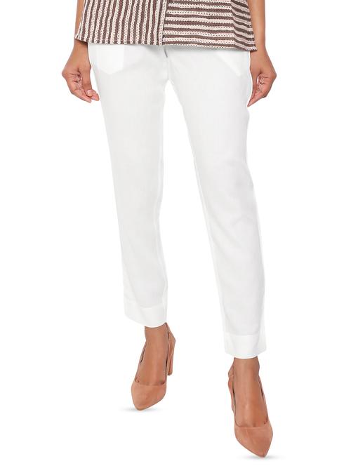 pocket detail flat front trousers - 16514947 - Very Small Image - 1