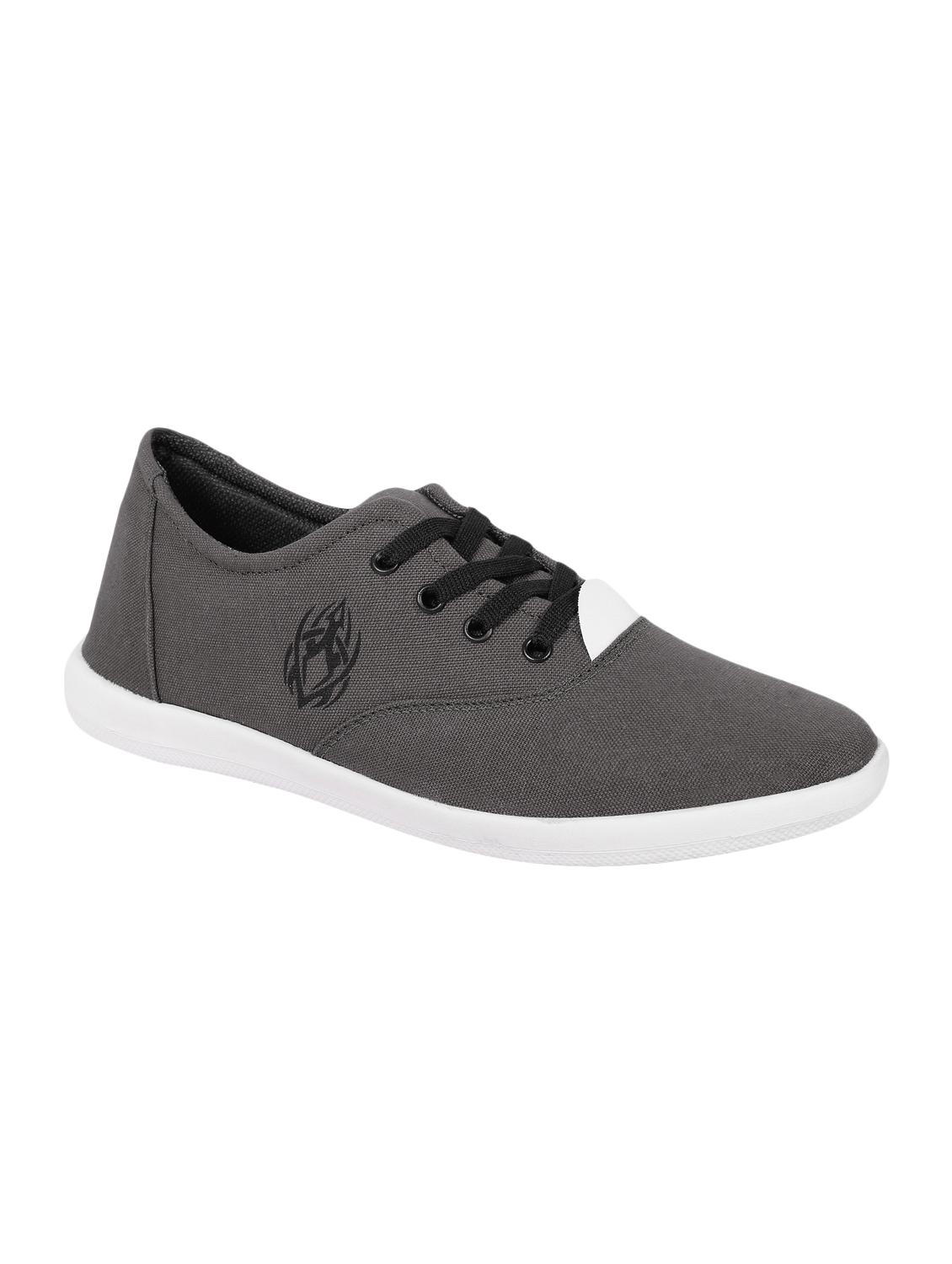 grey canvas lace up sneakers - 16514979 - Zoom Image - 1