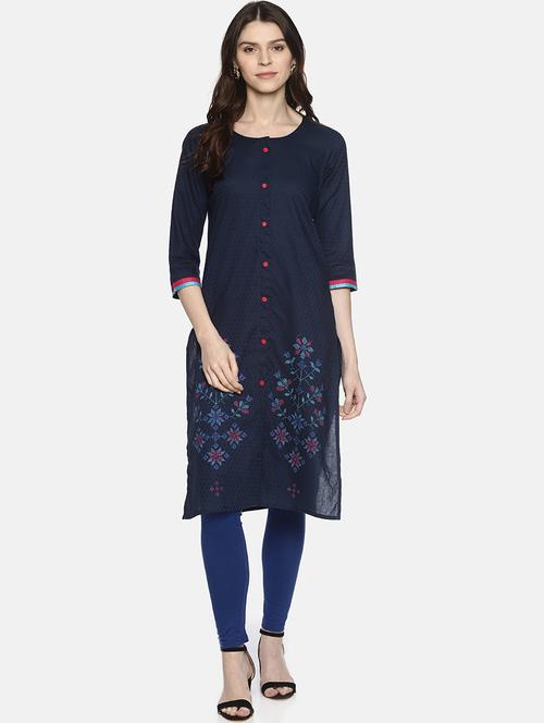 embroidered straight kurta - 16515017 - Standard Image - 1