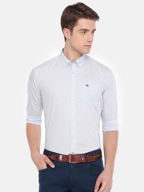 blue printed casual shirt - 16515061 - Standard Image - 1