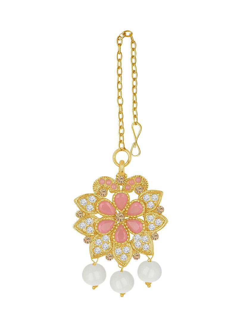 pink metal necklaces and earring - 16515834 - Zoom Image - 2