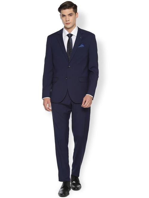 blue single breasted checkered suit - 16516111 - Standard Image - 1