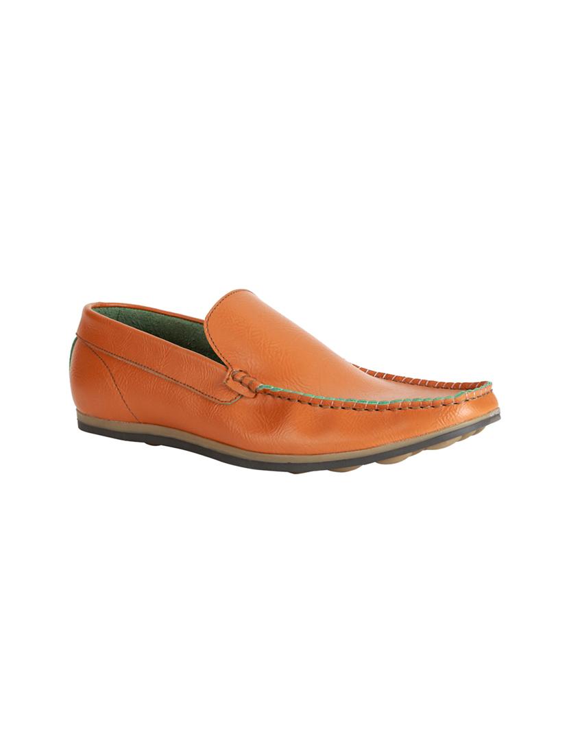 brown pu slip on loafers - 16516162 - Zoom Image - 1