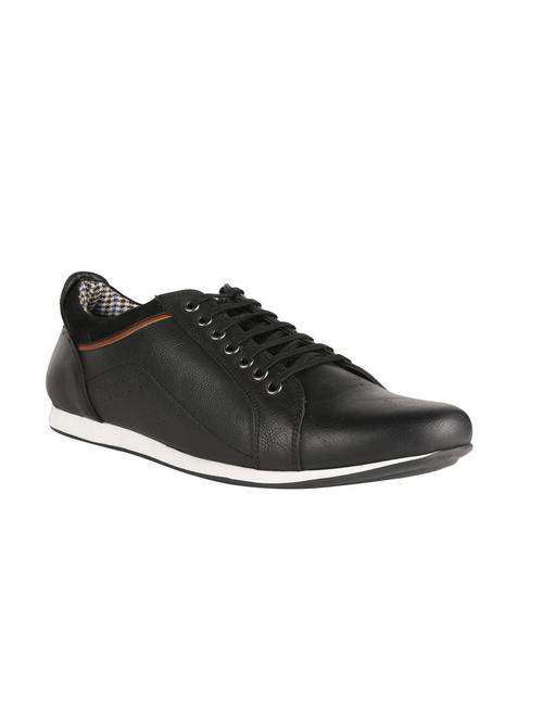 peter england black leather lace up shoes - 16516188 - Standard Image - 1