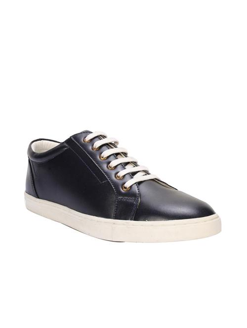 peter england blue leather lace up sneakers - 16516191 - Standard Image - 1