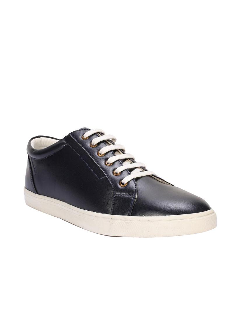 peter england blue leather lace up sneakers - 16516191 - Zoom Image - 1