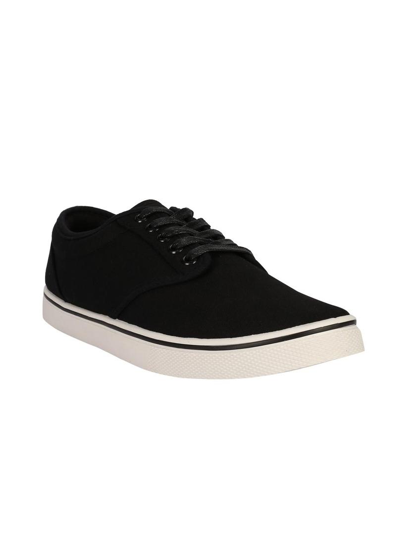 peter england black canvas lace up sneakers - 16516193 - Zoom Image - 1