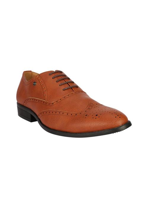 peter england brown leather lace-up brouges - 16516197 - Very Small Image - 1
