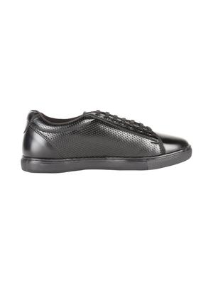 peter england black leather lace-up sneakers - 16516225 - Standard Image - 2