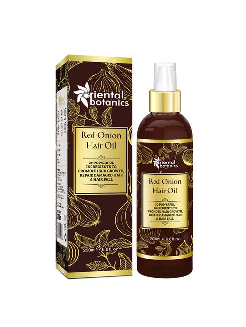 oriental botanics red onion hair oil, 200ml - with 30 oils & extracts for complete hair repair (no mineral oil) - 16516606 - Very Small Image - 1