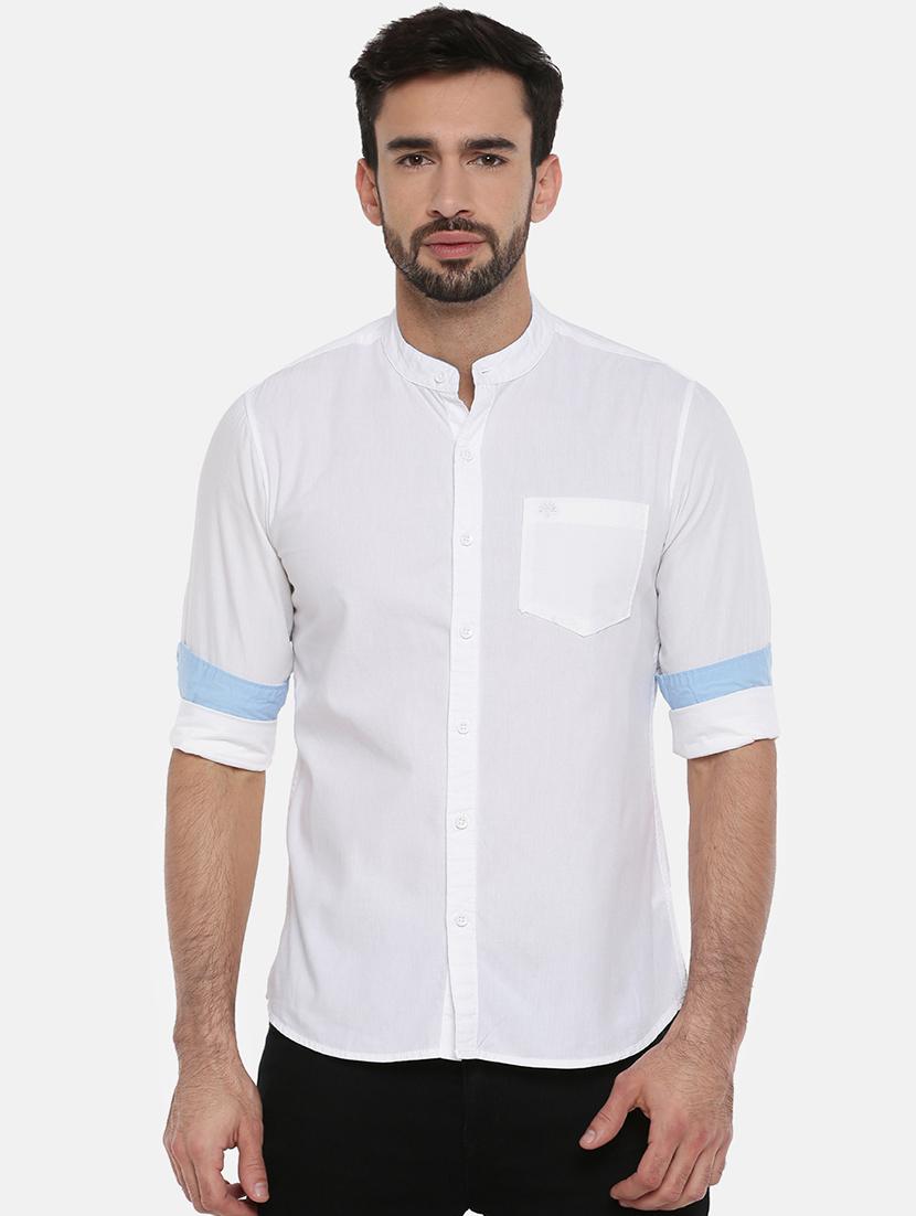 white solid casual shirt - 16516630 - Zoom Image - 1