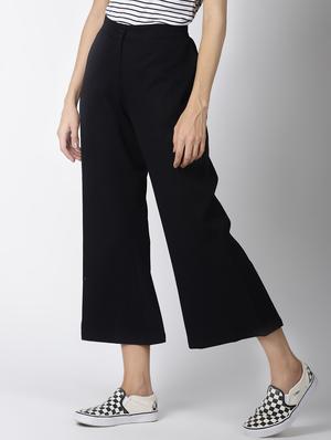 flared flat front trousers - 16516734 - Standard Image - 2