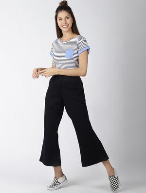 flared flat front trousers - 16516734 - Standard Image - 4