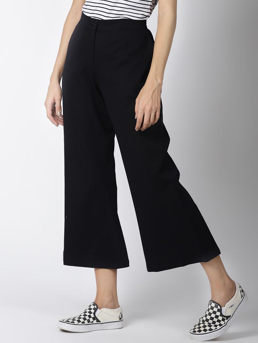 flared flat front trousers - 16516734 - Zoom Image - 2