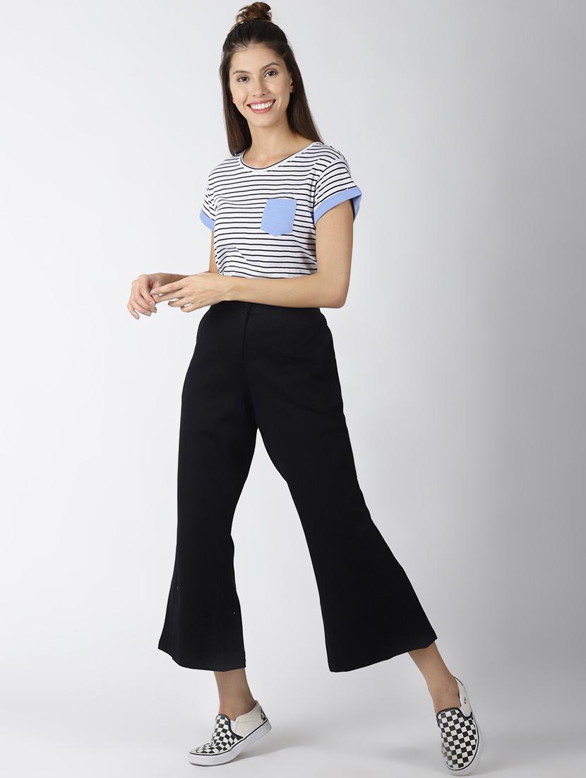 flared flat front trousers - 16516734 - Zoom Image - 4