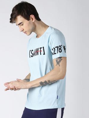 blue typographic chest print t-shirt - 16516746 - Standard Image - 2