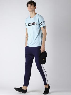 blue typographic chest print t-shirt - 16516746 - Standard Image - 4